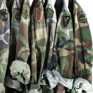 Camo Jacket ALL SIZES Vintage Army Jacket Reclaimed Military Shirt