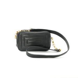 Leather Chain Bag Vintage Quilted 80s Leather Crossbody Purse