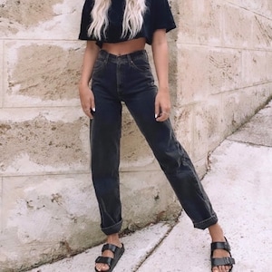 Levi Jeans Vintage Denim Black Charcoal CUSTOM-FIT All SIZES Straight Leg 501 Levi&#39;s Boyfriend Jeans