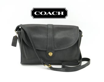 Vintage Coach Emmie Flap Bag in Black 9018 - Etsy