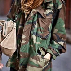 WINTER Camo Jacket Heavy Coat Vintage Army Jacket Military Issue with Zipper and Hood ALL SIZES image 5