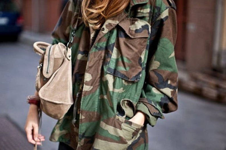 WINTER Camo Jacket Heavy Coat Vintage Army Jacket Military Issue with Zipper and Hood ALL SIZES image 5