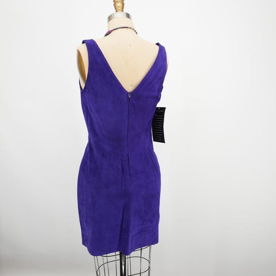 Purple Leather Dress 1980s Bodycon Mini Dress By Firenze Santa Barbara View 6