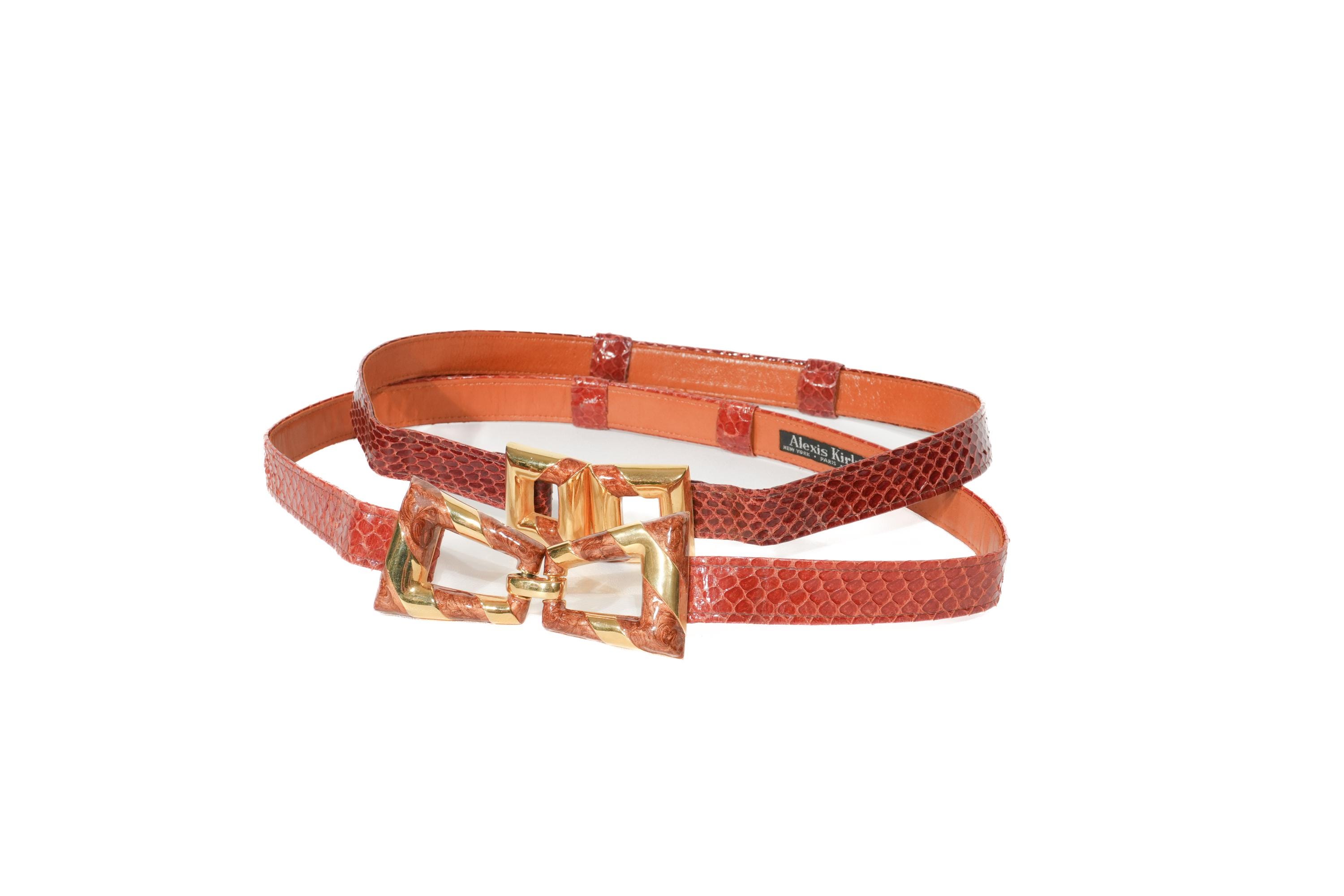 Vintage Snakeskin Statement Belt ALEXIS KIRK Designer Glam  display picture 1