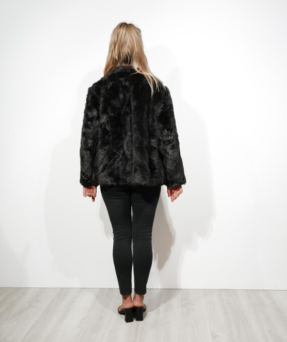 Vintage 50's 60's brown faux fur collar coat  L main image 1