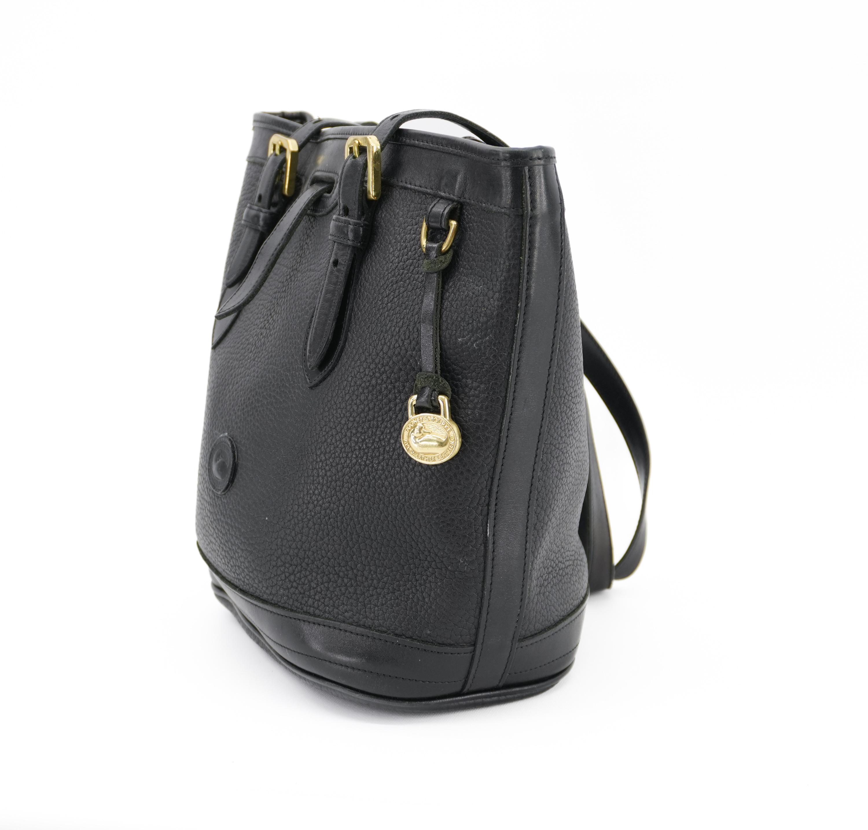 Dooney & Bourke Vintage Black Bucket Tote 90s Purse All 