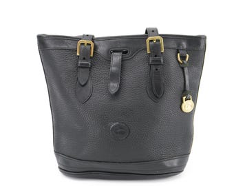 Dooney & Bourke Vintage Black Bucket Tote 90s Purse All  display picture 1