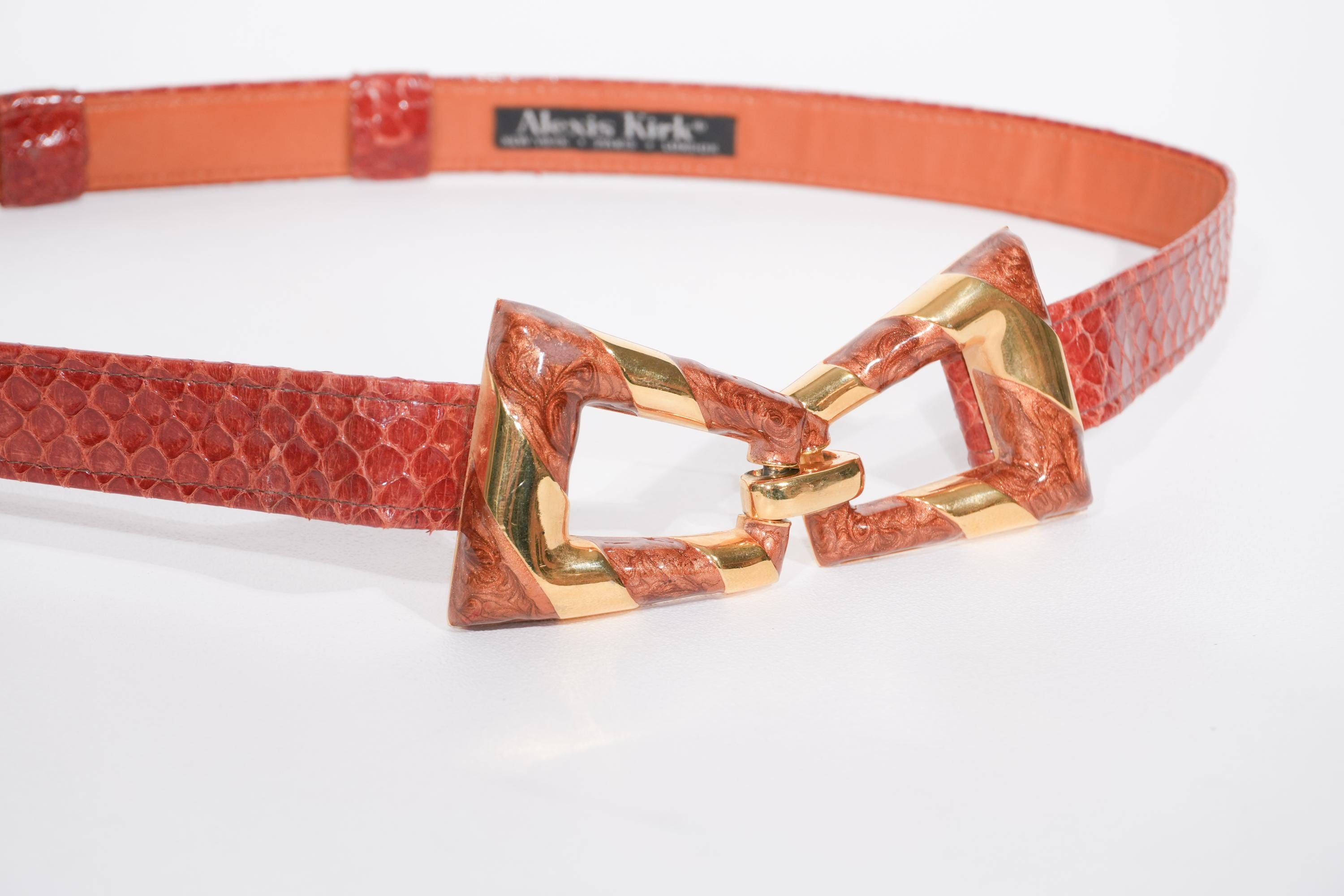 Vintage Snakeskin Statement Belt ALEXIS KIRK Designer Glam  display picture 3