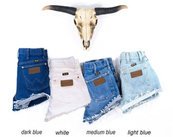 501 Light Stone Wash High Rise Distressed Denim Shorts