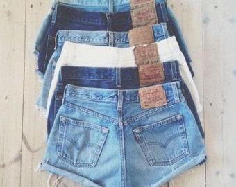 Vintage LEVI Shorts All Sizes CUSTOM-FIT Button Fly 501's or Zip Fly Levi's Jean Denim Cutoff Shorts