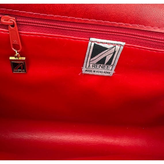 Vintage Red Python Snakeskin Convertible Clutch P… - image 7