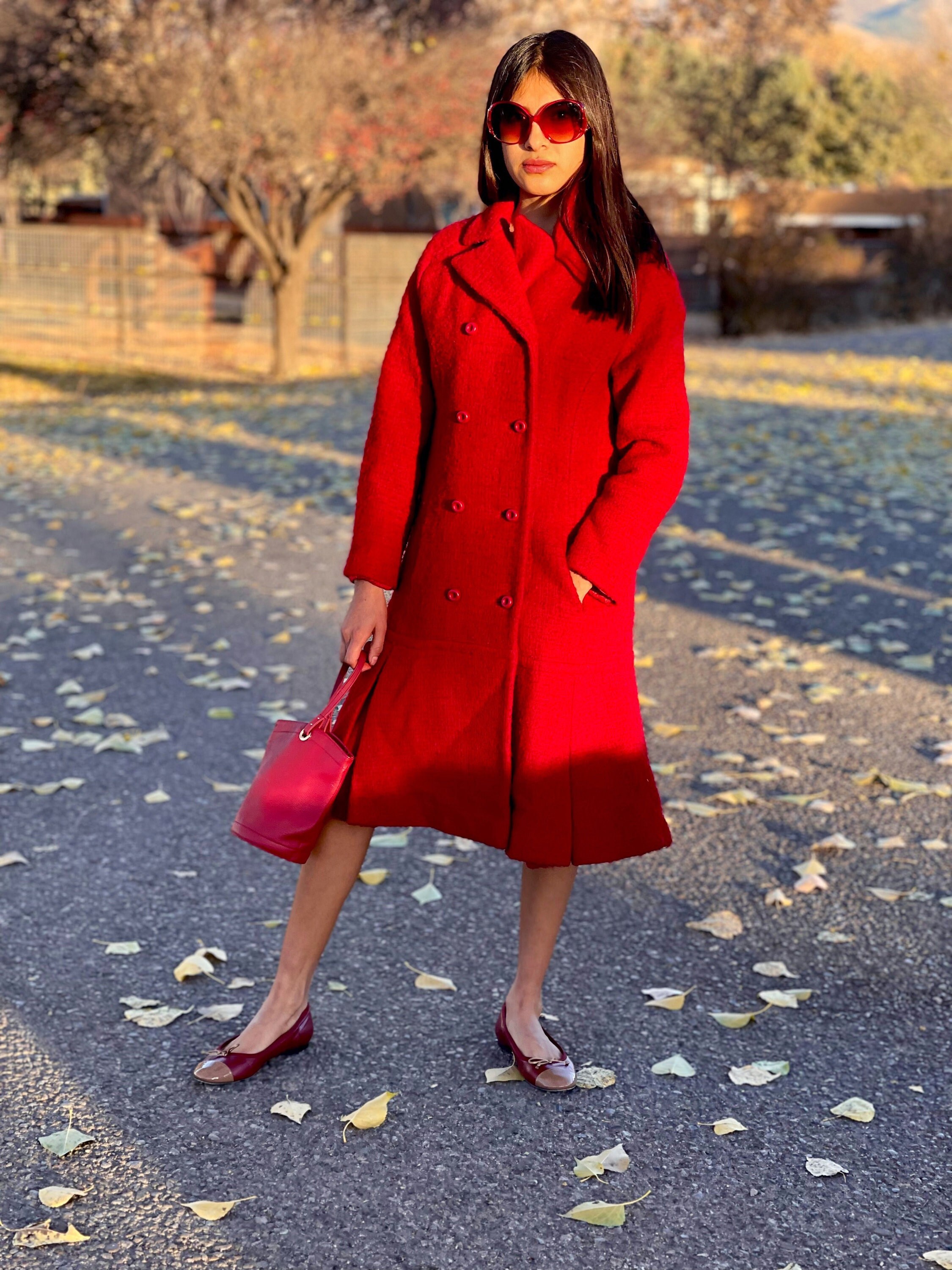 Vintage 1960s Coat RED 60s Jacket 