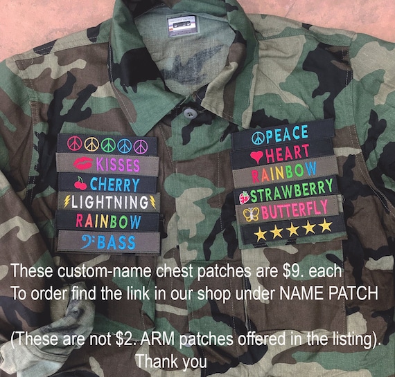 Vintage Camo Jacket Sequin Lip Patch Military Shi… - image 4