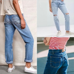 Levi Jeans Vintage Denim CUSTOM-FIT All SIZES Straight Leg 501 ...
