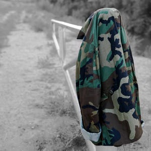 Camo Jacket Vintage Military Army Jacket Authentic Military Issue Button Down Jacket ALL SIZES