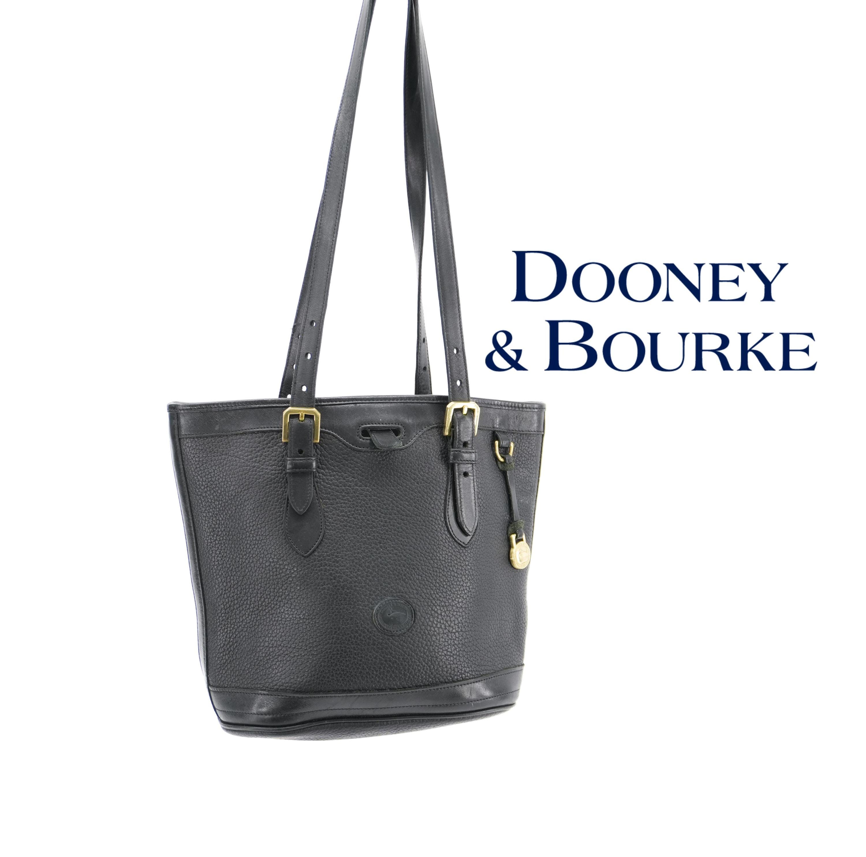 Dooney & Bourke Vintage Black Bucket Tote 90s Purse All Weather