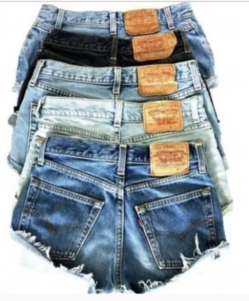 Vintage LEVI Shorts All Sizes CUSTOM-FIT Button Fly 501 or Zip Fly Levis Jean Denim Cutoff Shorts