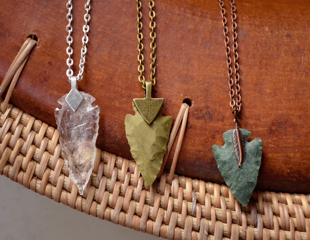 Flint arrowhead necklace sale