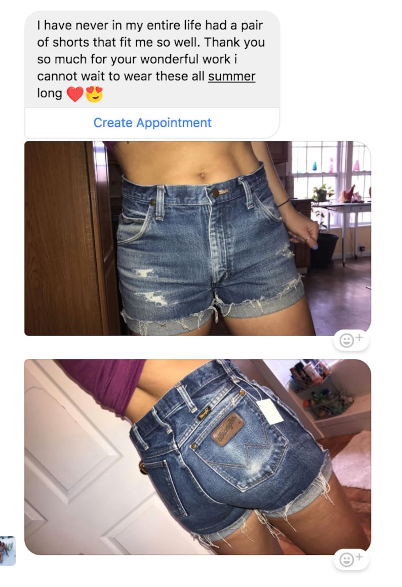 Vintage WRANGLER Shorts Denim Cutoff Shorts Tattered Blue Distressed Highwaist Jean Shorts Custom Fit image 6