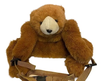 Teddy Bear Backpack Vintage 1980s Hugging Bear Pack