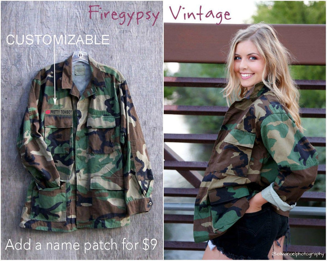 Camo Jacket Vintage Army Jacket Reclaimed Military Button Down Shirt Jacket  ALL SIZES -  Canada