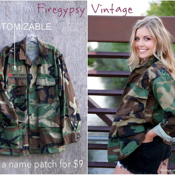 Camo Jacket Vintage Military Army Jacket Authentic Military Issue Button Down Jacket ALL SIZES