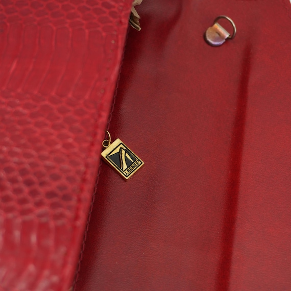 Vintage Red Python Snakeskin Convertible Clutch P… - image 9