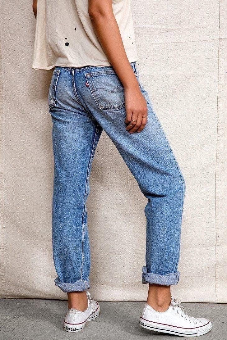 Levi Jeans Vintage Denim CUSTOM-FIT All SIZES Straight Leg 501 Levi's Distressed Boyfriend Jeans
