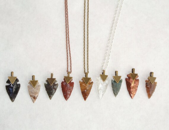 Arrowhead Necklace Jasper Flint Stone Tribal Necklace Made to