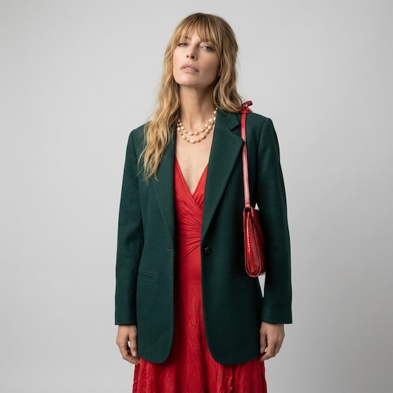 Vintage Red Python Snakeskin Convertible Clutch P… - image 2