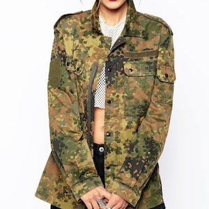 SURPLUS Camo Jacket Grunge Gamer Vintage EURO Camouflage Jacket Sizes Small Medium