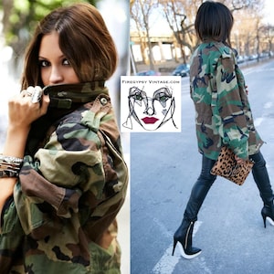 WINTER Camo Jacket Heavy Coat Vintage Army Jacket Military Issue with Zipper and Hood ALL SIZES image 1