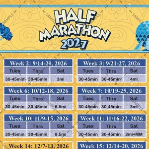 RunDisney Half Marathon 2027 Training Plan Matte Poster, Marathon Weekend | Walt Disney World