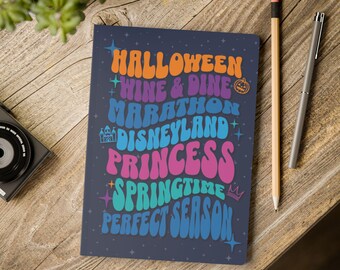 Perfect Season Inspired Softcover Journal, Halloween, Wine & Dine, Marathon, Disneyland, Princess, Springtime Surprise, RunDisney