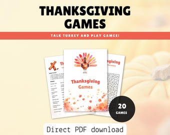 Thanksgiving-spelpaket | Digital nedladdning | PDF