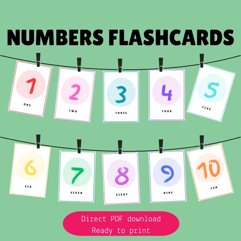 Printable Flashcards | Numbers Flashcards | 123 Flashcards | Montessori ...