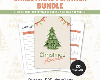 Christmas Planner Bundle Printable | Holiday Organizer PDF | Xmas Digital Download