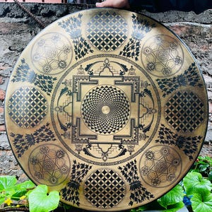 Super Fine Handcrafted Tibetan Gong Sacred Geometry handmade in Nepal AUTHENTIC for Sound Healing and Sound Bath