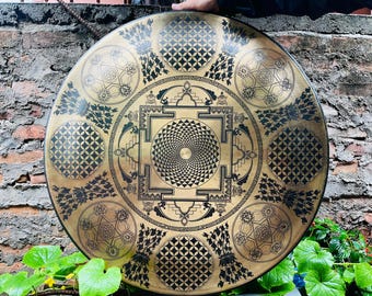 Super Fine Handcrafted Tibetan Gong Sacred Geometry handmade in Nepal AUTHENTIC for Sound Healing and Sound Bath