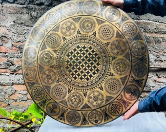 Authentic Tibetan Gong High Quality Authentic AUM Gong handmade in Nepal - Meditation, Yoga, Sound Healing, Sound Bath Gong,Chakra Balancing