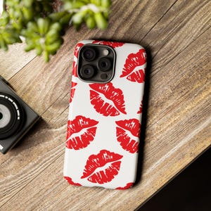 Kiss Phone Case | iPhone 15 Case, iPhone 14 Case, iPhone Pro Case, iPhone 13 Case, iPhone 12 Case, More Models, Lips, Red Lips