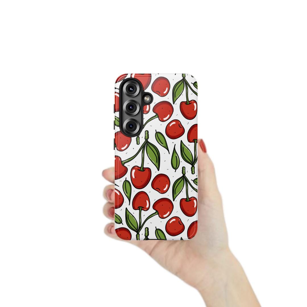 Cherry Samsung Phone Case | Dual Layer Protective, Full-wrap Print - Etsy