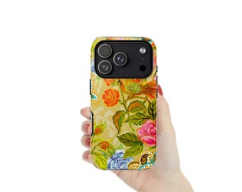 Peacock Floral iPhone Case: Dual Layer Protective Phone Cover