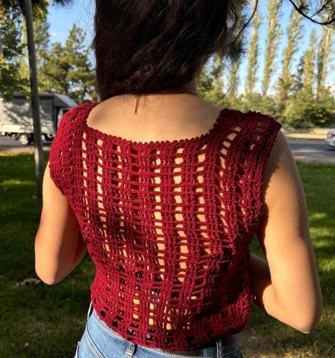 Crochet Net Crop Top