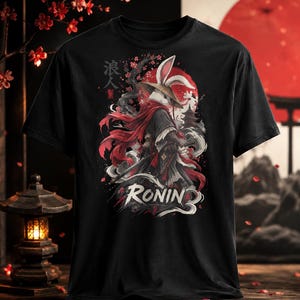 Samurai Bunny T-Shirt, Rabbit Ronin Shirt, Warrior Bunny Tee, Japanese Inspired Rabbit Shirt, Samurai Animal Gift