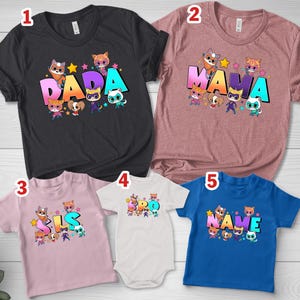 Super Cat Birthday Shirt, Personalized Kitties Party Theme Cat Friends Family Matching Tees Outfit Gift for Girl Cute Fantastic Hero NGNP12