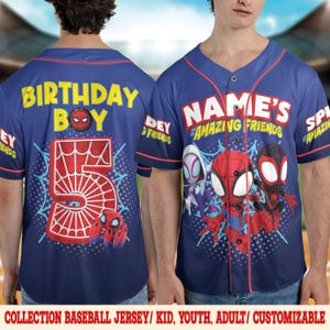 Personalize Spidey And His Amazing Friends Baseball Jersey, Custom Spider Birthday Boy Baseball Jersey Team, Baseball Team Outfit NGRS02