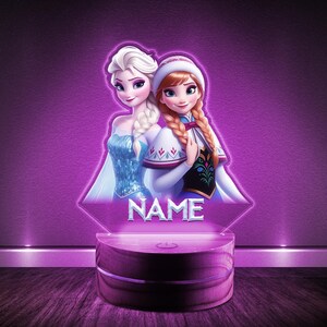 Personalised Elsa Frozen Table Lamp Birthday Gift|Kid room decoration Unique gift Night Light Customization Led light D2DF01
