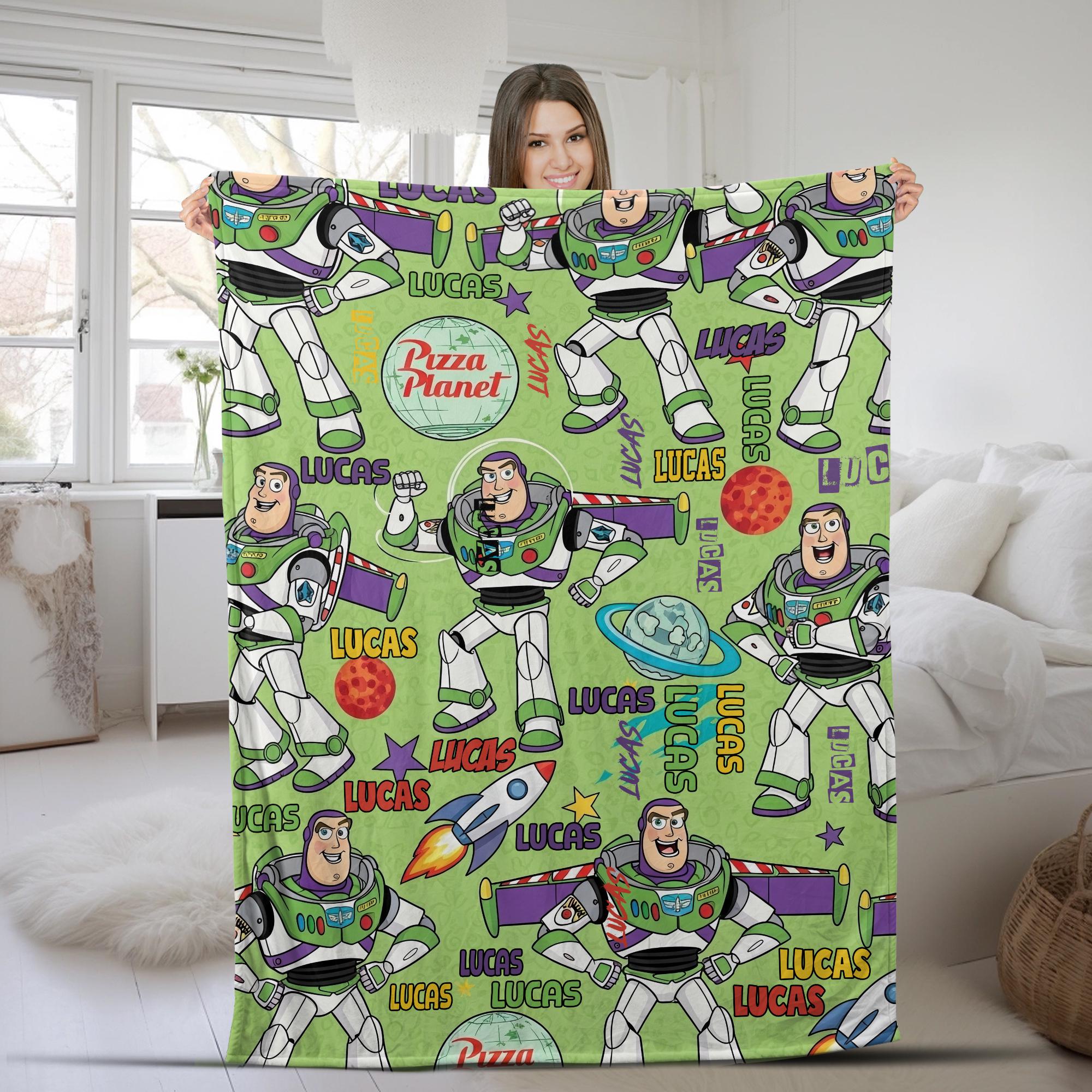Discover Personalized Disney Toy Story Buzz Lightyear Blanket, Custom Name Blanket