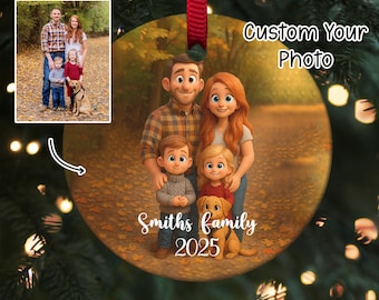 Personalized Photo Ornament, Custom Family Picture, Christmas Gift, Unique Christmas Ornament JCPL14